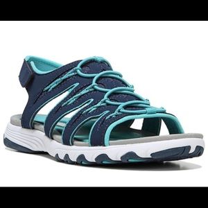 Ryka Sandals New 8W turquoise, mint & coral
